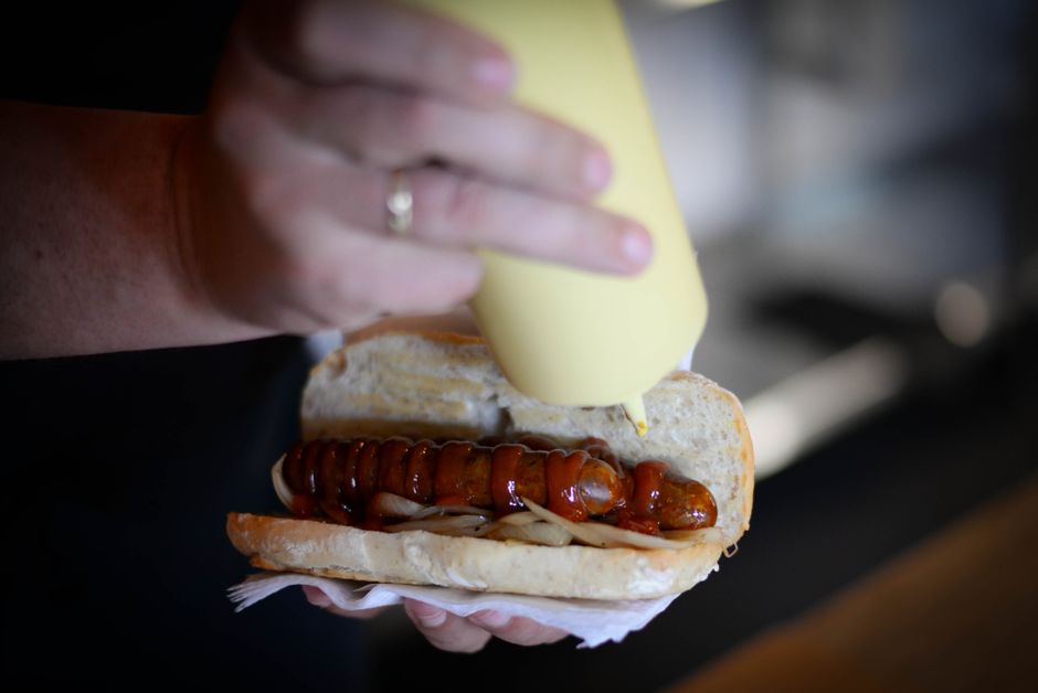 Kranjska Klobasa grilled sausage mustard bread Slovenia