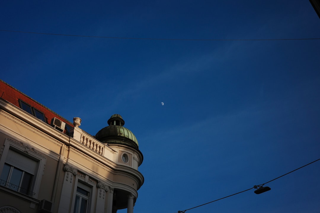 Serbian parliament building Belgrade night