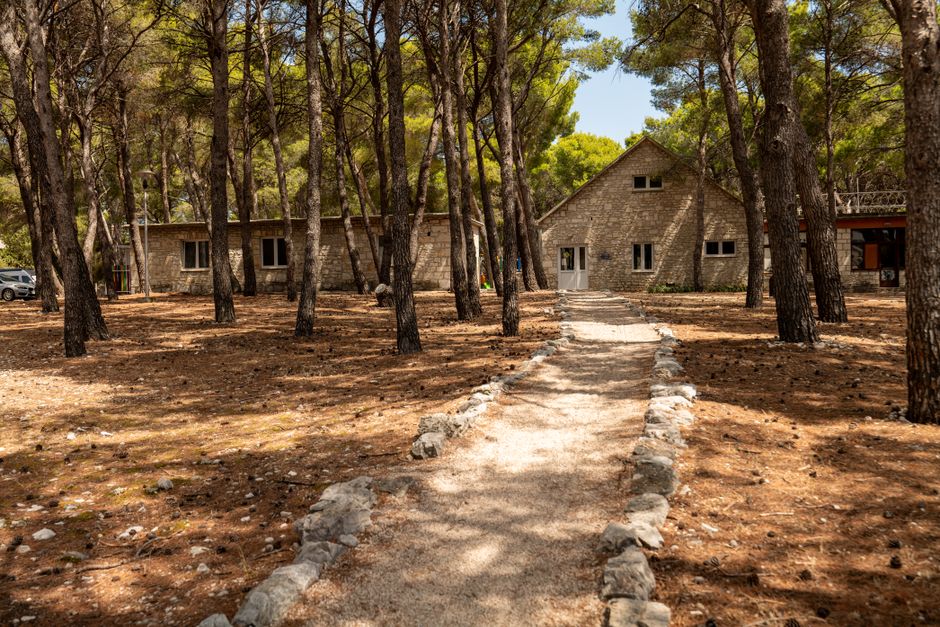 Velebit Nature Park Visitor Center Croatia exterior signboard pine forest