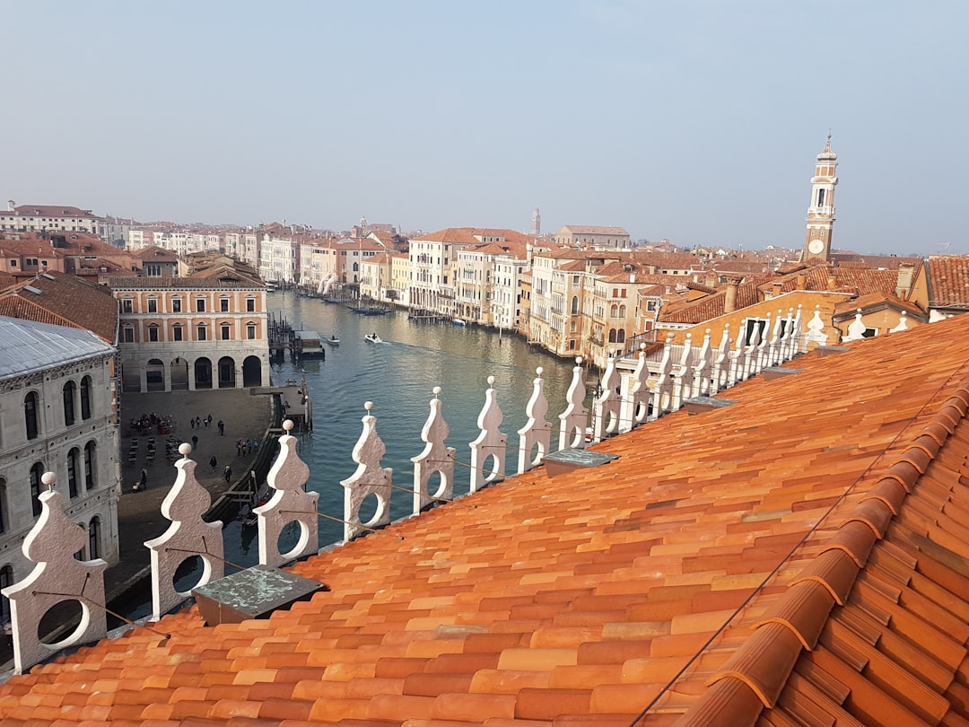 Campanile tower Rovinj view overlooking terracotta roofs