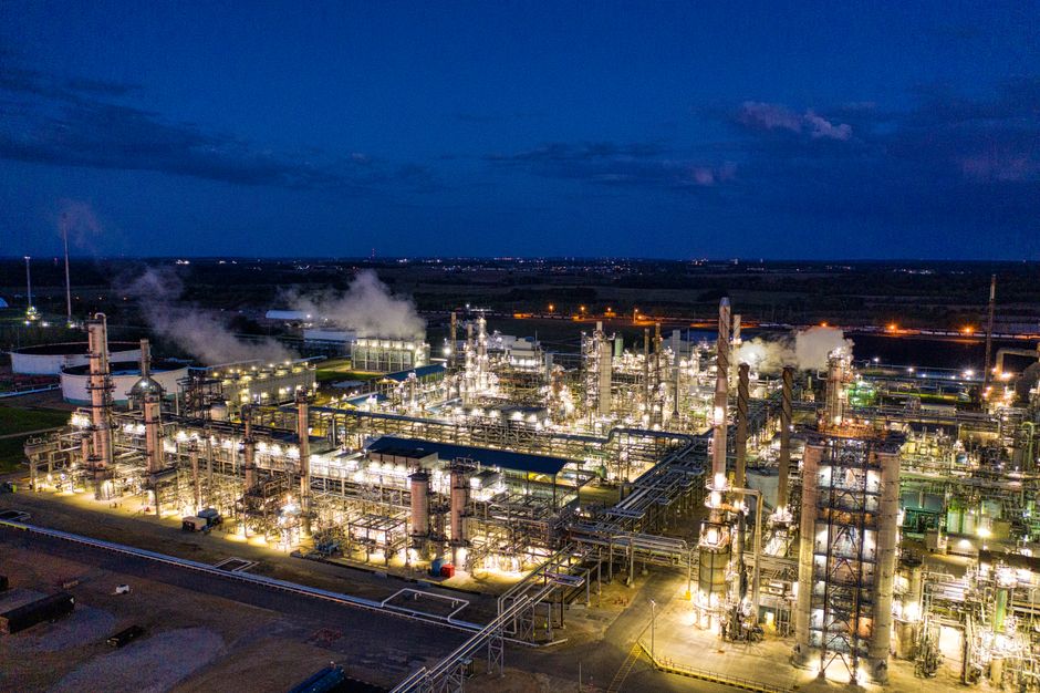 NIS oil refinery Pančevo Serbia aerial view