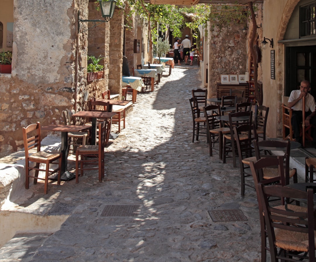 Litochoro Greece taverna outdoor seating traditional food