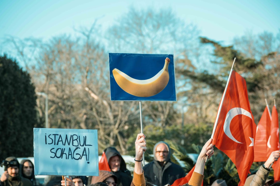 Turkish protest signs regarding digital rights