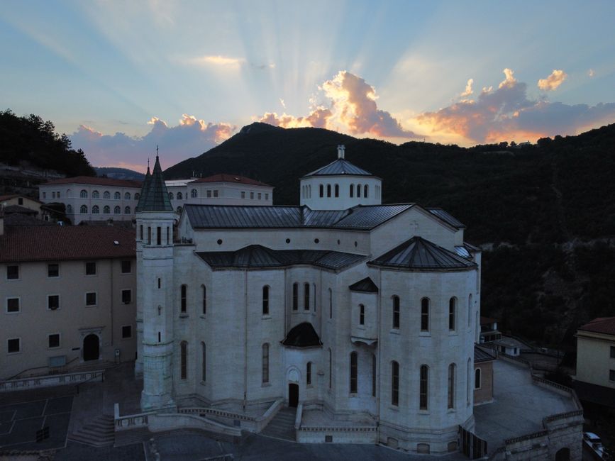 Studenica Monastery exterior stone facade Raška Valley landscape