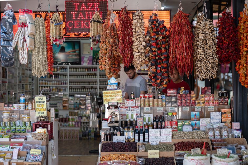 Prizren market fresh produce spices traditional sweets
