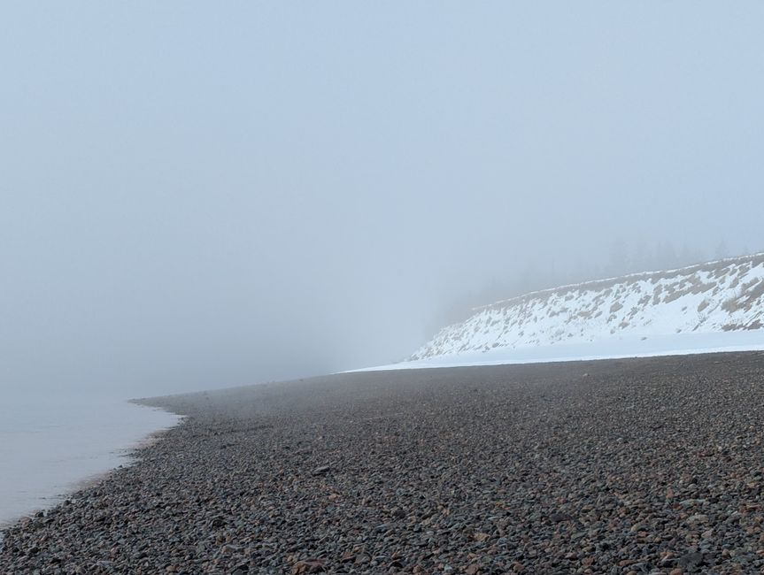 Karaada Beach Bulgaria white sand pebbles Black Sea calm morning mist