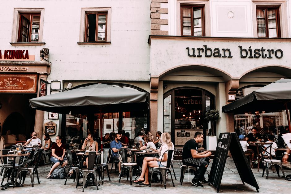 Brașov food street traditional restaurant exterior