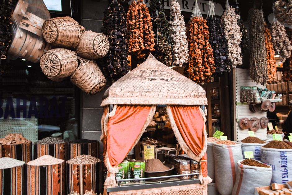 Skopje Old Bazaar narrow street shops spices crafts