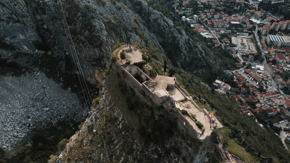 Krševo fortress ruins Perast Montenegro panoramic view