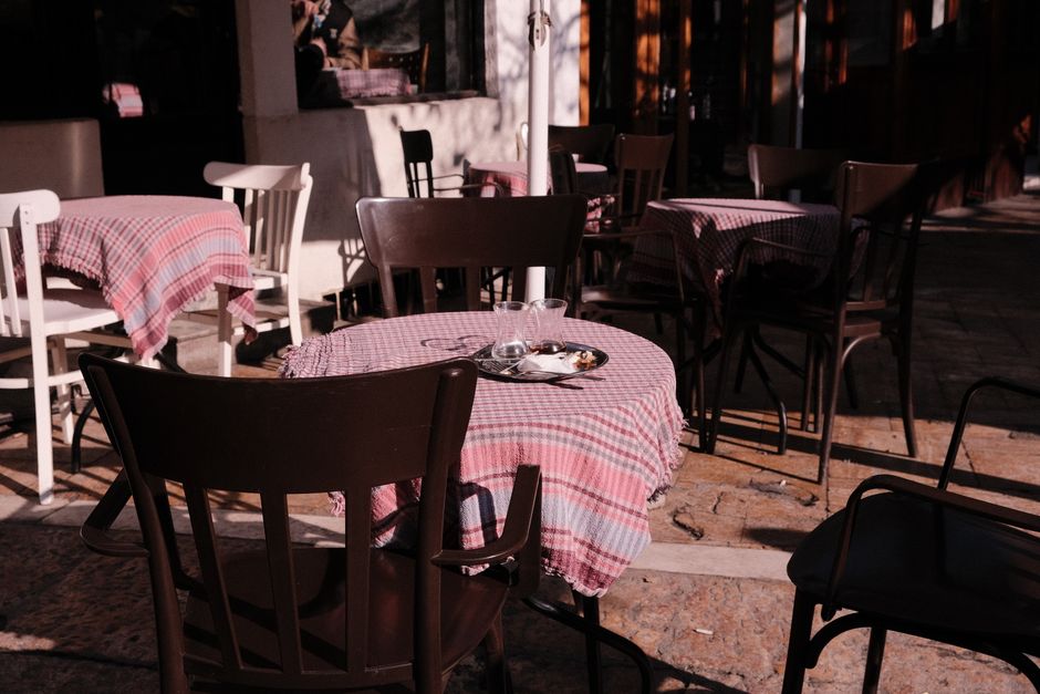 Resen North Macedonia main square cafe evening lights
