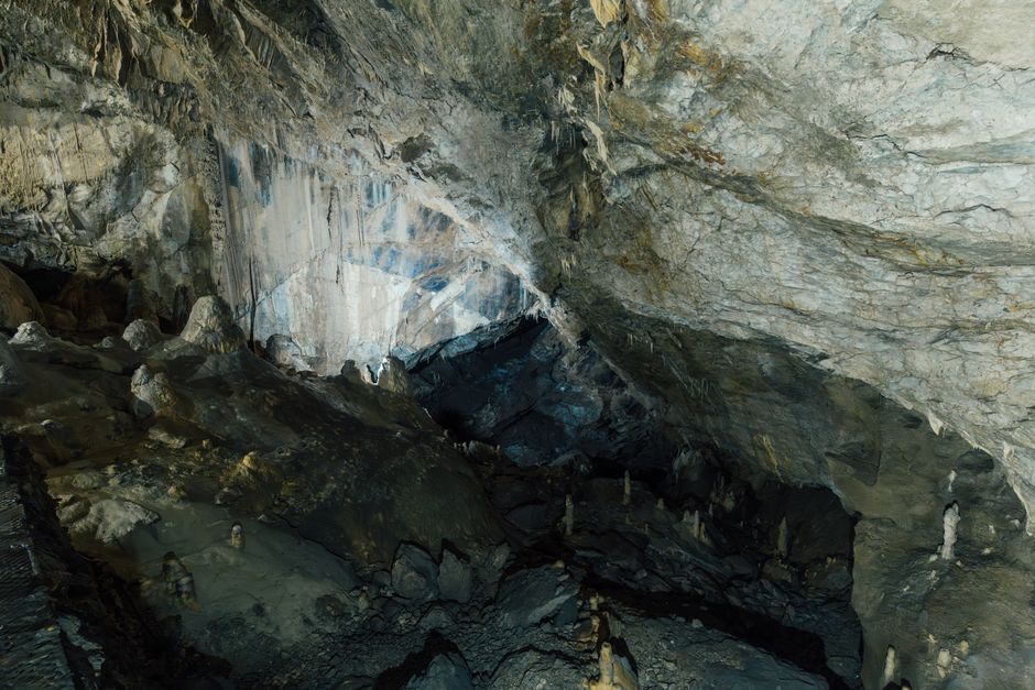 Markovac Cave entrance Fruška Gora Serbia stalactites dark