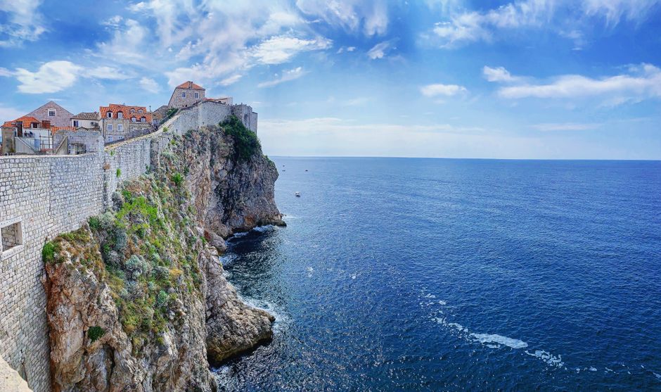 St. Ivan Fortress Dubrovnik rocky islet stone bridge panoramic view