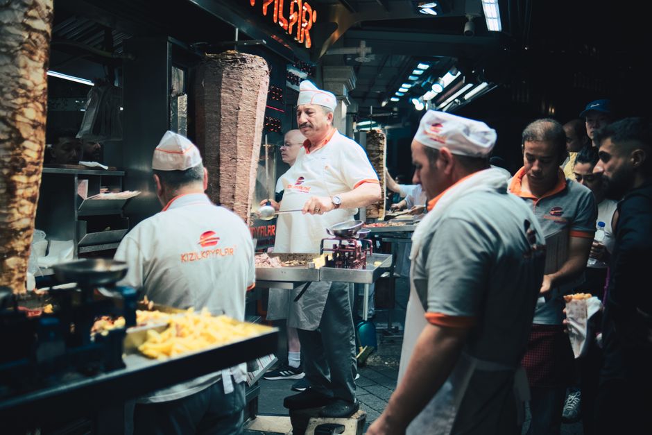 Golden Sands Bulgaria street food kebab vendor night market