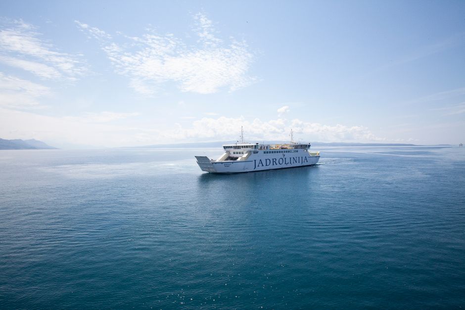 Ferry to Vis Island Croatia view from deck Adriatic Sea