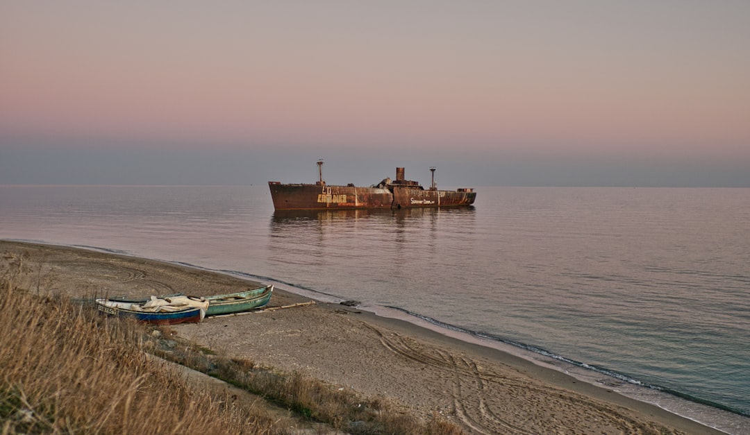 Port of Constanta sunset cargo ships industrial skyline
