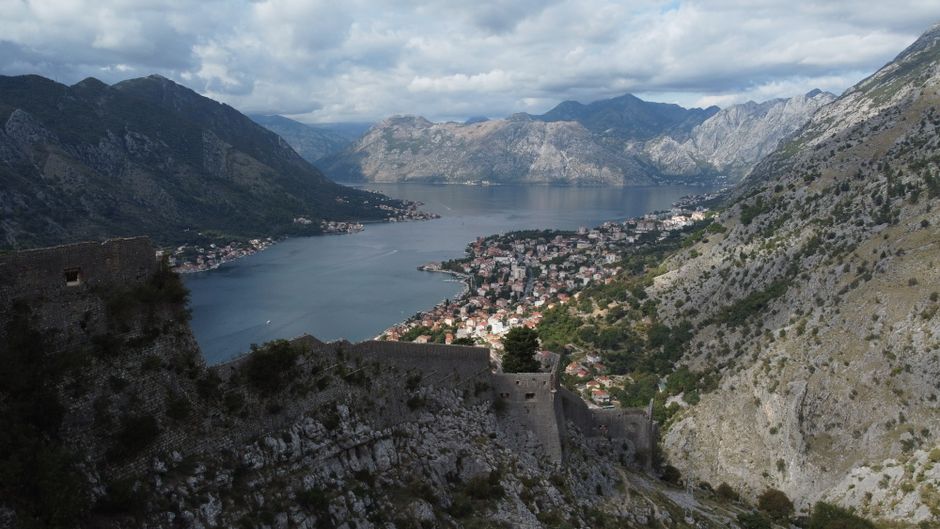 Kotor City Walls medieval stone ramparts bay view