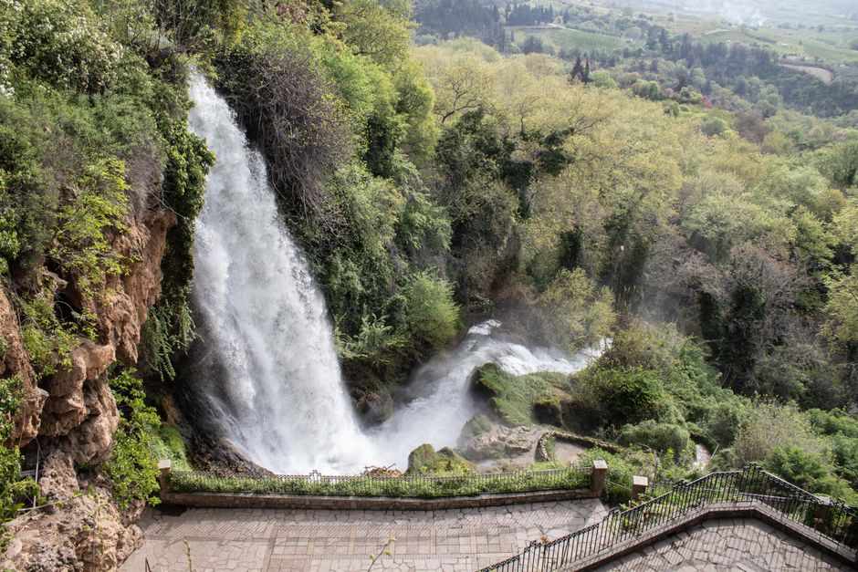 Edessa Waterfalls Greece cascading water stone steps green forest