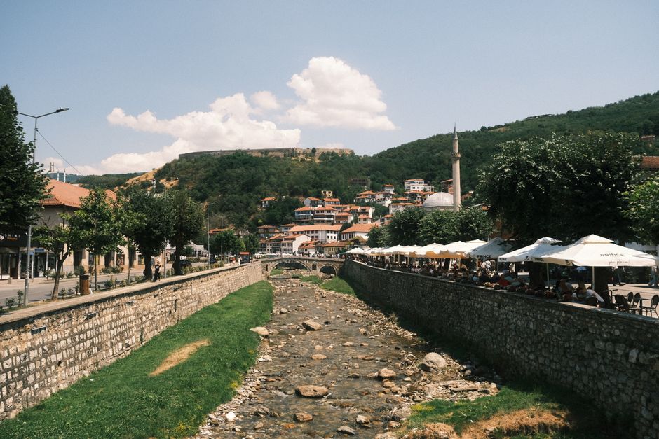 Prizren Fortress Kalaja stone walls panoramic view bazaar minarets