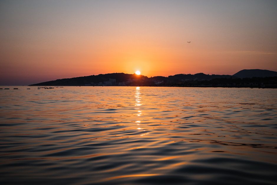 Ada Bojana Montenegro sandbar river mouth Adriatic lagoon sunset