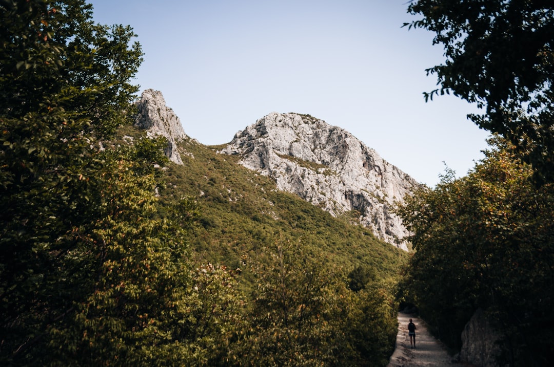 Paklenica National Park Big Canyon slot canyon limestone walls hikers