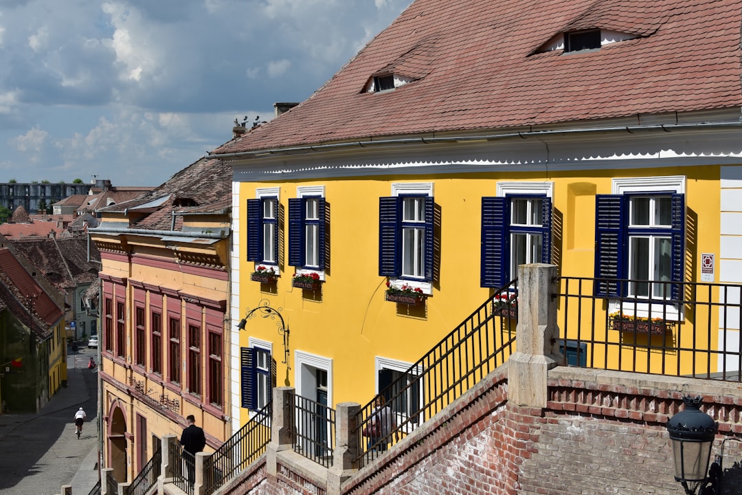 Sibiu Romania Great Square watching eyes roofs historic buildings