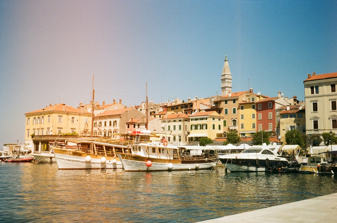 Split Croatia old port with ferries and stone buildings