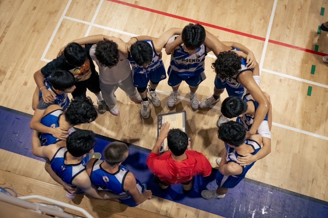Beşiktaş basketball team huddle before game