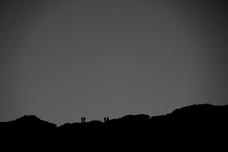 Velebit Mountain Croatia ridge trail hiker silhouette