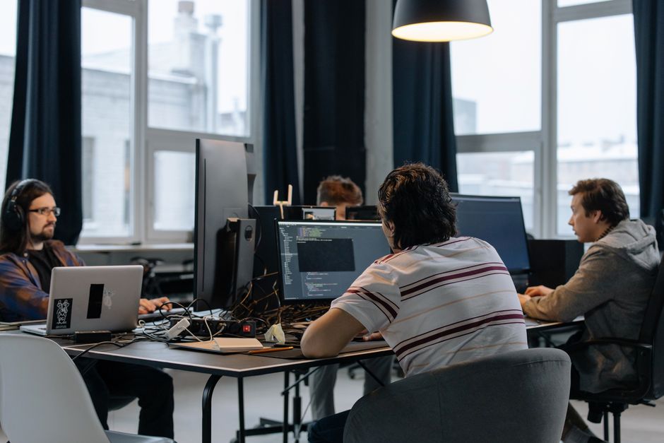 Athens technology startup office workspace team meeting