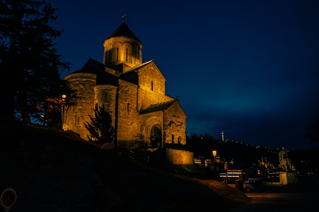 Rila Monastery night view illuminated church