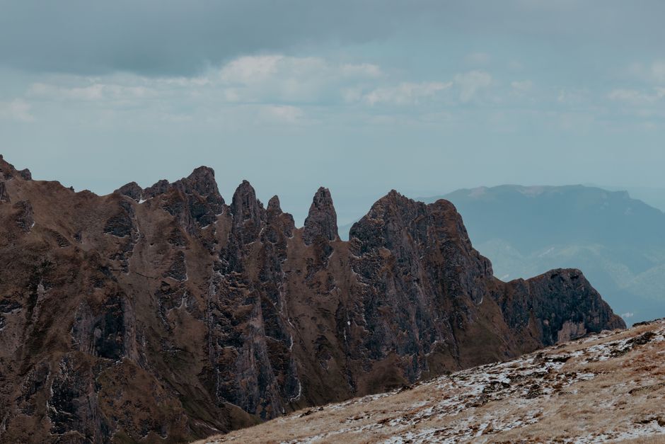 Bucegi Mountains Romania hiking trail rocky path mountain view