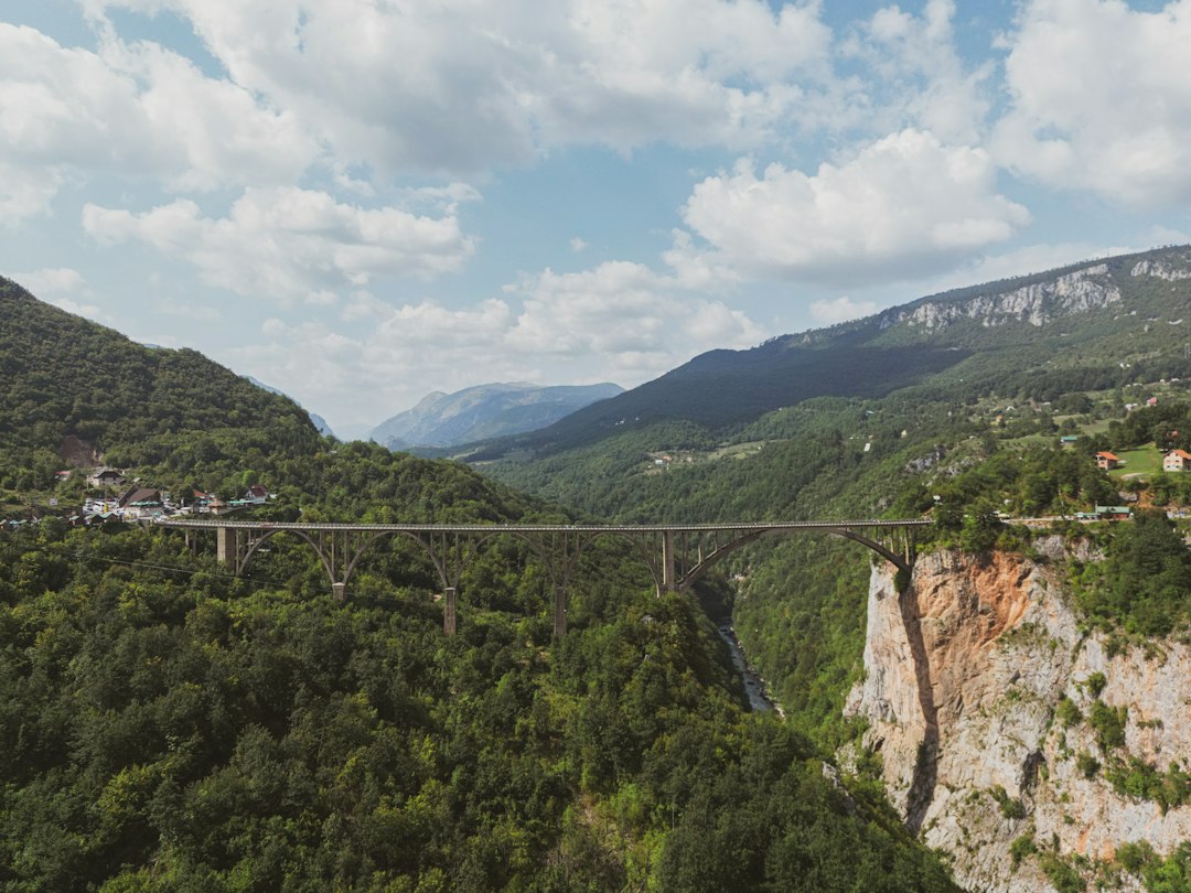 Tara River Canyon Montenegro aerial view turquoise water steep limestone walls