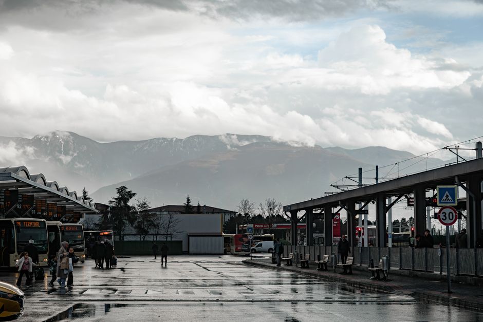 Kazanlak bus station exterior Sofia route