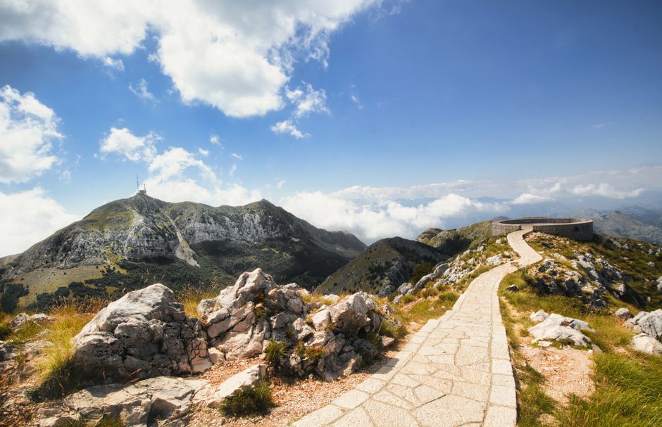 Lovcen National Park Montenegro mountain view from Kotor Bay kayak