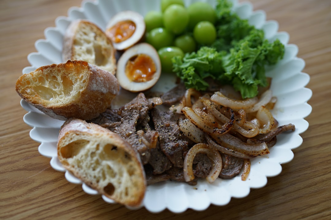 Serbian cevapi lepinja bread plate close up