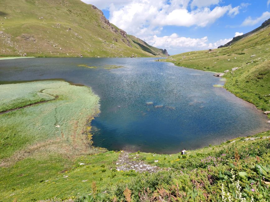 Vtoroto Mavrovsko Ezero North Macedonia high alpine lake reflection rocky shore
