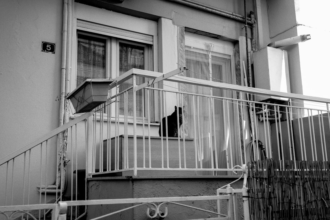 Police tape cordoning off residential house Greece