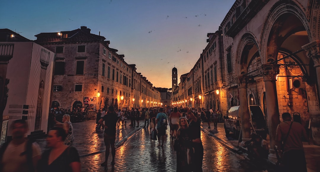 Stradun Dubrovnik night bars people evening