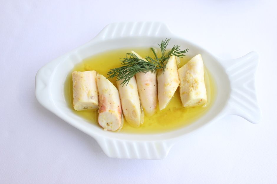 Albanian Riviera grilled squid plate lemon olive oil restaurant