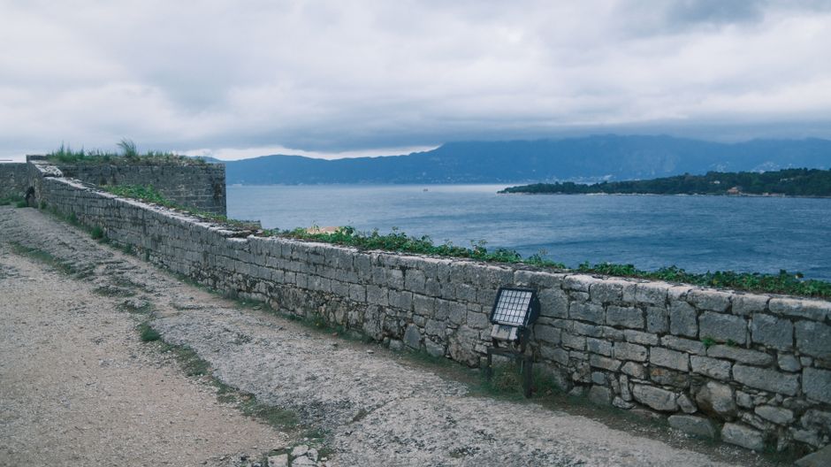 Karaada Island Ottoman fort ruins Bulgaria stones grass sea view