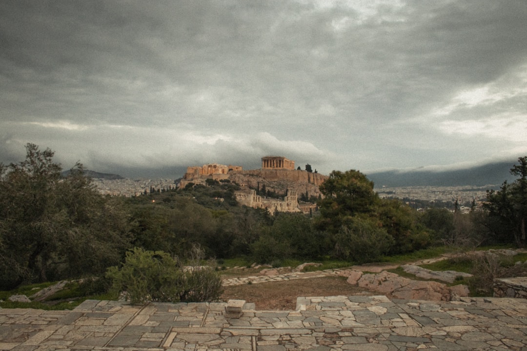 severe storm clouds over Athens Acropolis