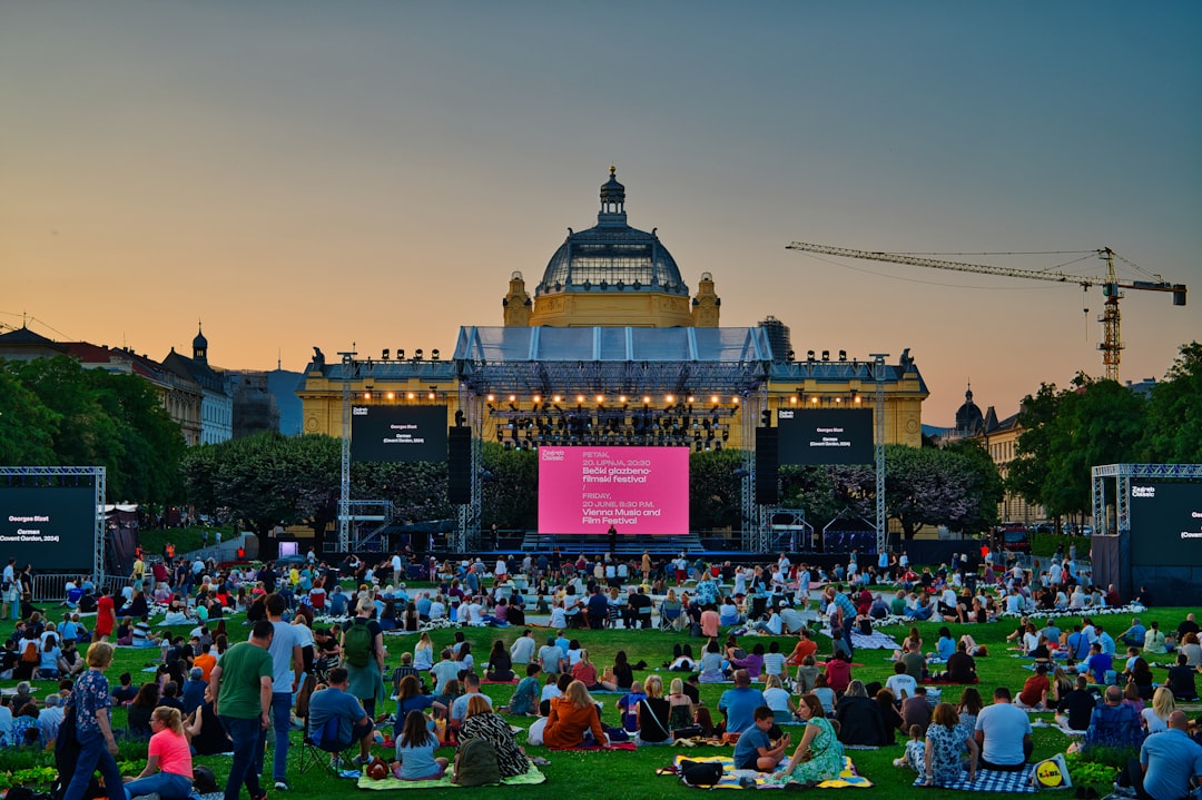 Fans in Zagreb watching a World Cup match on big screen