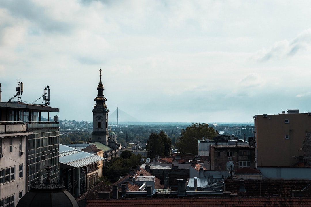Thunderstorm clouds over Belgrade skyline