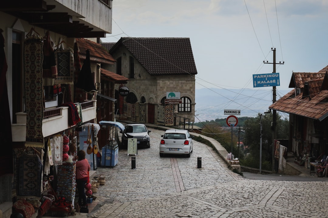Gjirokaster Albania stone houses narrow streets morning