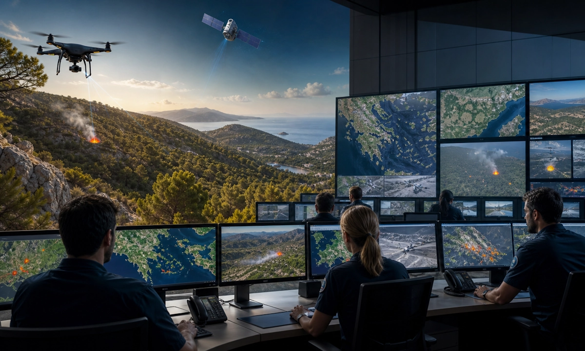 How Greece Uses Satellites and Drones for Wildfire Protection (video)