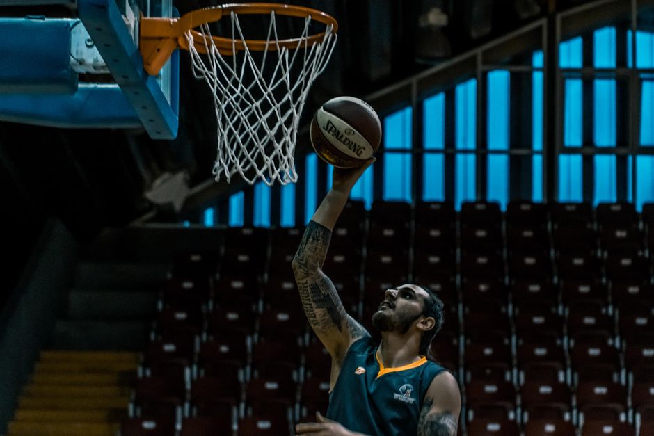 Toni Bajić basketball game action shot