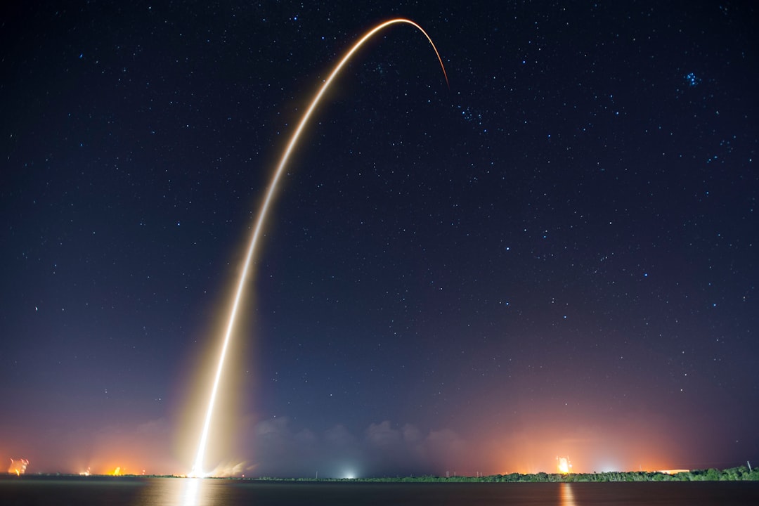 Iranian missile launch facility night sky
