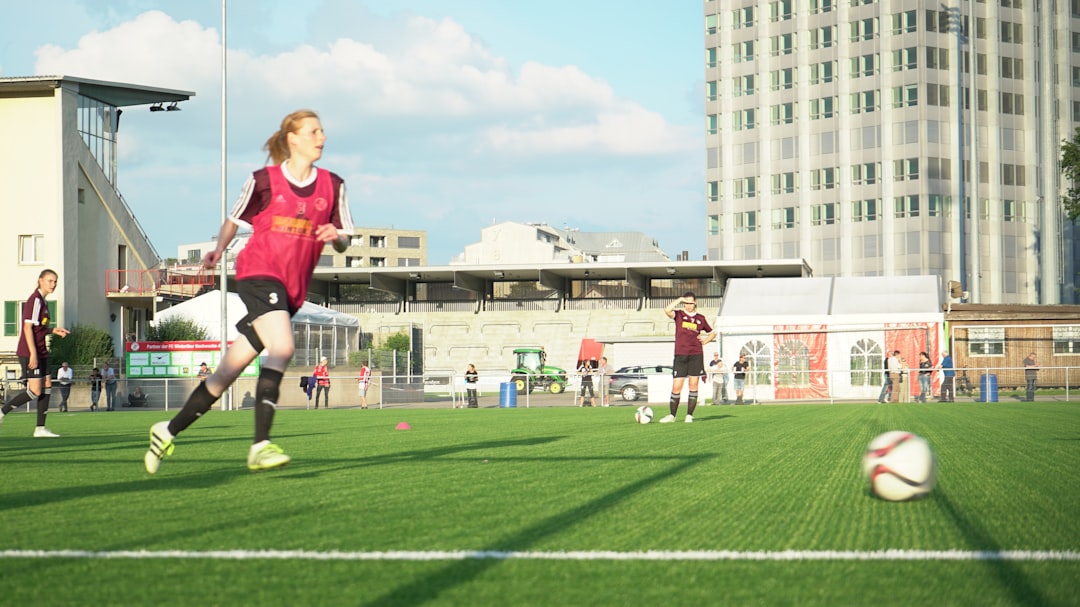 Women's football match broadcast studio graphics