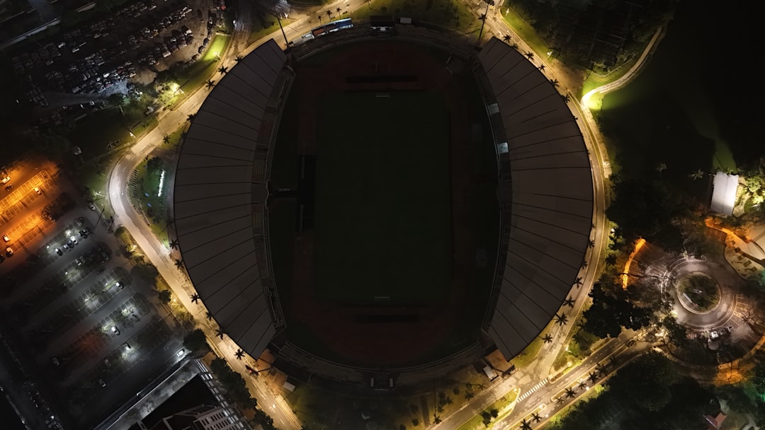 FIFA World Cup 2026 stadium aerial view night lighting