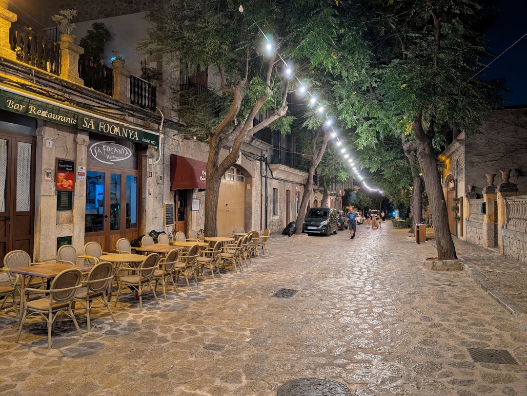 Smederevo old town kafana evening outdoor seating string lights